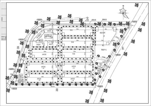 食品厂厂区厂房综合规划总图鸟瞰图设计